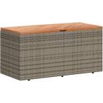  Градинска кутия за съхранение сив 110x50x54 см PE ратан акация