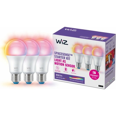 Philips Wiz Colors 8720169075610 LED žiarovka E27 A60 8,8W/806lm 2200-6500K+RGB 3-set