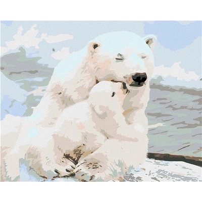 Zuty Malování podle čísel Lední medvídci 100 x 80 cm vypnuté plátno na rám