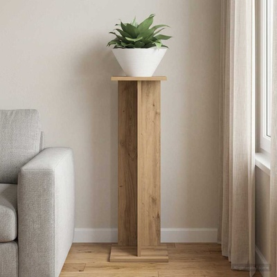 vidaXL Стойка за растения Дъб артизан 25 x 25, 5 x 80, 5 см (899656)