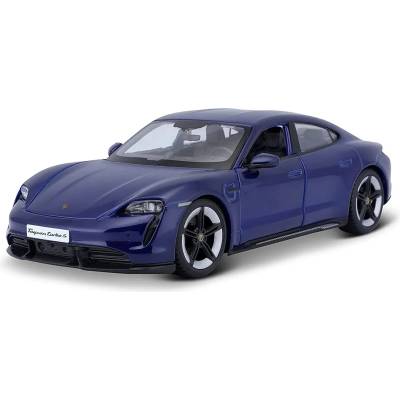Bburago Метална количка Bburago - Porsche Taycan Turbo S, 1: 24, синя (18-21098BL)