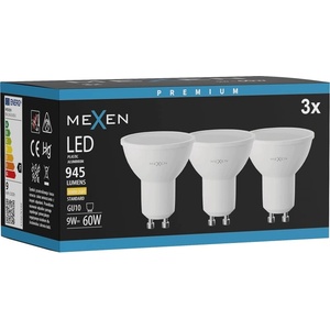 Mexen Nova 3x LED крушка GU10, 9W, Топла светлина - 3000K, 945 lm - L108-GU10-0930-01x03 (L108-GU10-0930-01x03)