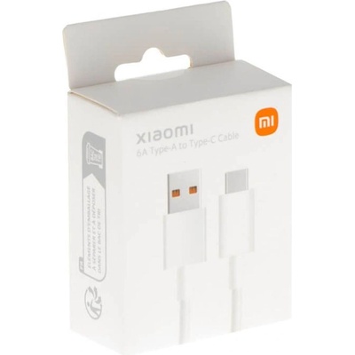 Xiaomi Оригинален USB-C Кабел за Xiaomi 6A с Бързо Зареждане 1m, Бял (BHR6032GLEU)