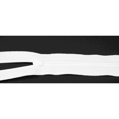 Nekonečný špirálový zips v metráži - biela - šírka zubov 3 mm, bez bežca