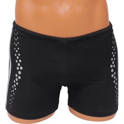 Мъжки боксер в черно със сив кант и точки