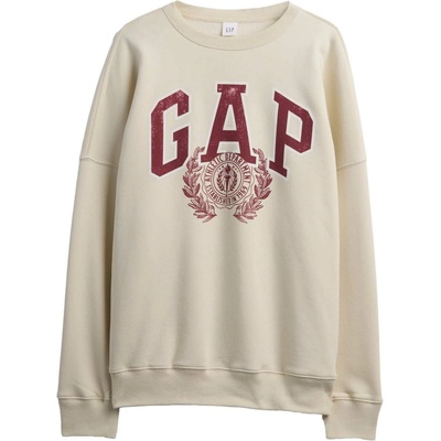 GAP V-Logo Oversized Crew béžová vínová