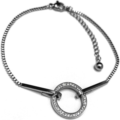 Zlatnictví Zlatíčko ocelový náramek zirkonové kolečko TSB1026N