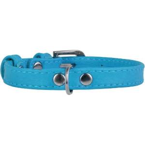 COLLAR Плосък кожен нашийник син 21 - 29см, 12мм
