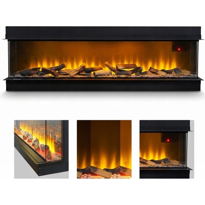 Acantha Aspire Nástěnný krb s funkcí vytápění elektrický 150 2000 W 155,4 x 49 x 23,5 cm černý