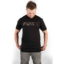 Rybářská trička, svetry, mikiny Fox Triko Black Camo Chest Print T-Shirt
