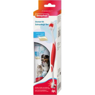 Beaphar TOOTH COMBIPACK - комплект: паста за зъби 100 г + четка за възрастни кучета/котки