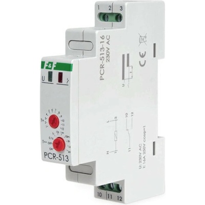 PCR-513-16 - Časové relé pro zpoždění zapnutí, 230V, 16A, 1x NO/NC