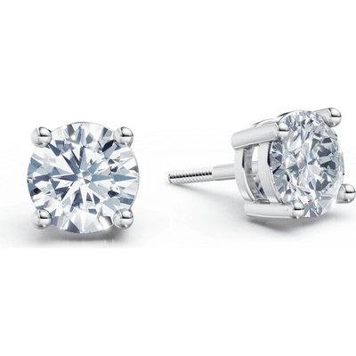 DF náušnice 3689, biele zlato s laboratórnymi diamantmi s hmotnosťou 2,00 ct VS1/F