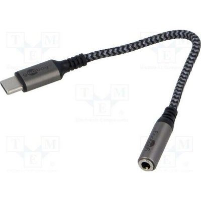 Goobay 74056 Jack 3,5mm 3pin zásuvka,USB C vidlice, 0,15m, černý ,šedý