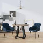 vidaXL Трапезни столове, 2 бр, сини, кадифе (344844)