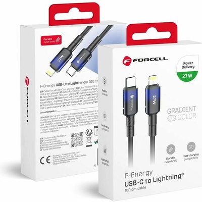 Forcell C356 Type C to Lightning Pd 3A 27W Gradient 1m černý