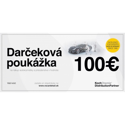 darčeková poukážka v hodnote 100 €