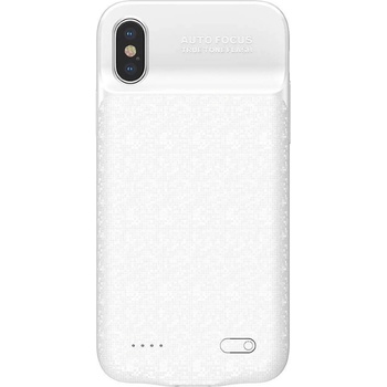 Baseus Plaid Backpack Power Bank Battery Case 3500mAh - удароустойчив кейс с вградена батерия за iPhone XS, iPhone X (бял)
