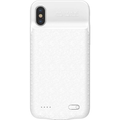 Baseus Plaid Backpack Power Bank Battery Case 3500mAh - удароустойчив кейс с вградена батерия за iPhone XS, iPhone X (бял)