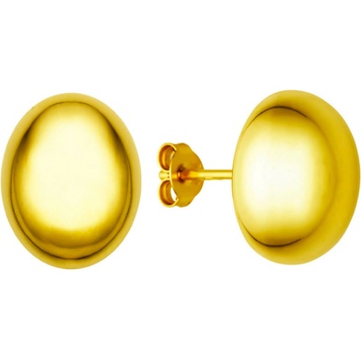 Bealio 13459 stříbrná náušnice VYPOUKLÉ PECKY zlacené yellow 15 mm 03-13459-3449