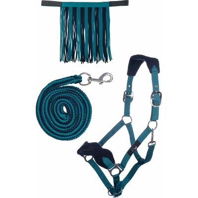 HKM Set ohlávky s vodítkem a třásněmi Petrol – Zboží Mobilmania