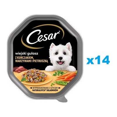 Cesar Adult v omáčce s kuřecím masem zeleninou a petrželkou 14 x 150 g