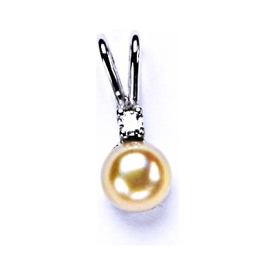 Čištín Stříbrný přívěšeks přírodní lososovou perlou 5,5 mm P 1243