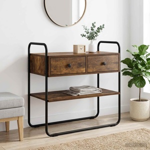 vidaXL Конзолна маса Опушен дъб 80 x 40 x 75 см Инженерна дървесина (8007547)