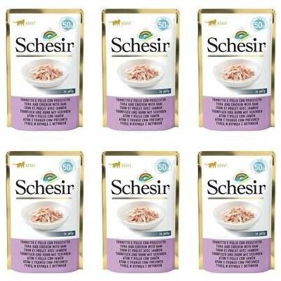 SCHESIR Tuňák s kuřecím masem a šunkou 6x50 g