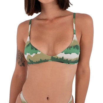 Hurley Scoop Crop Print bikini top - Green (Riverdale)
