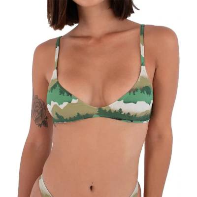 Hurley Scoop Crop Print bikini top - Green (Riverdale)