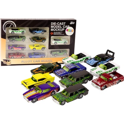Lean Toys Sada pružin automobilů kov 10 ks 1:64
