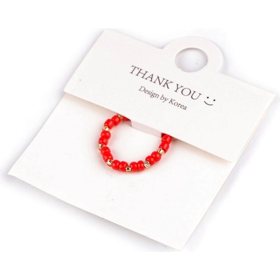 Prima-obchod Prsten pružný z korálků červená 119142