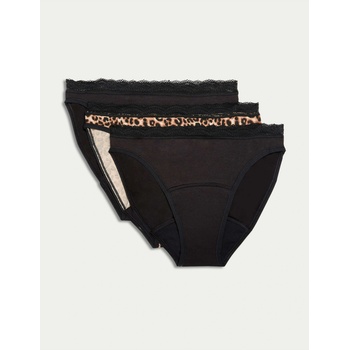 Marks & Spencer Високо изрязани силно абсорбиращи менструални бикини, 3 броя Marks & Spencer черни Marks & Spencer | Cheren | ЖЕНИ | S