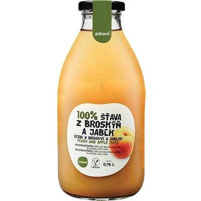 Zdravo 100% broskyňa a jablko 0,75 l