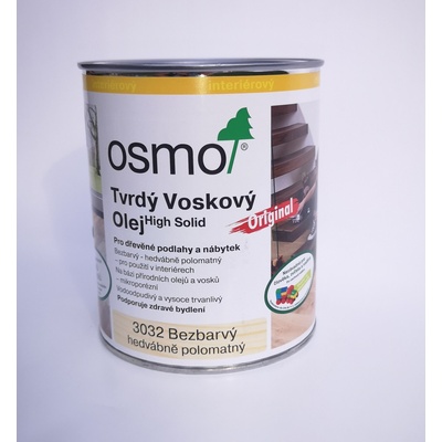 Osmo 3032 Tvrdý voskový olej Originál 2,5 l bezfarebný hedvábný polomat