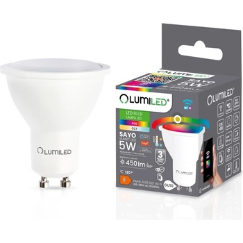 Lumiled LED žiarovka GU10 5W 450lm RGB CCT Stmievateľná Smart TUYA WiFi SMART SAYO