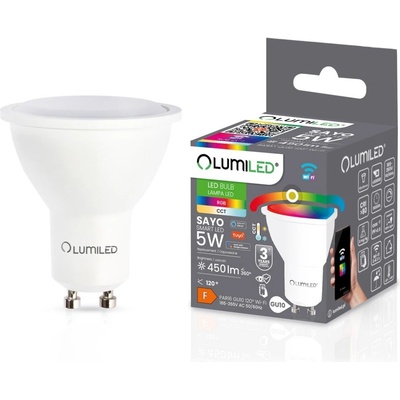 Lumiled LED žiarovka GU10 5W 450lm RGB CCT Stmievateľná Smart TUYA WiFi SMART SAYO