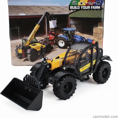 Britains New holland Th7.4z Panoramic Telescopic Ruspa Gommata Tractor Scraper Elevatore Černá Žlutá 1:32