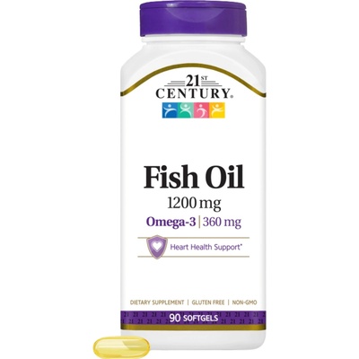 21st Century Fish Oil, 1200 mg, 90 капсули, 21st Century (9144)