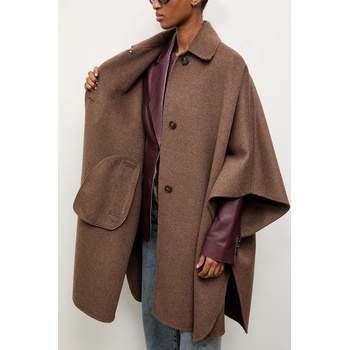 ANSWEAR Вълнено палто Answear. LAB в кафяво (WA25-KPD008)