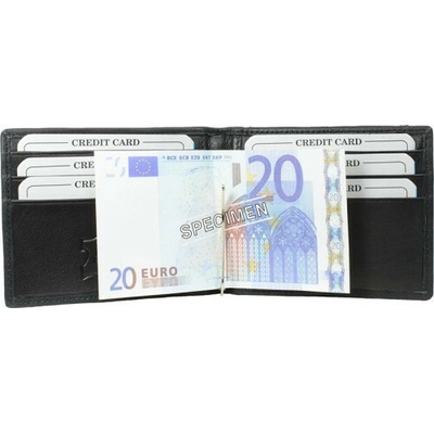 Peněženka Dollarclip s přihrádkou na drobné jehněčí nappa černá