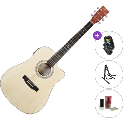 SX SD304TCE SET Natural Електро-акустична китара Дреднаут