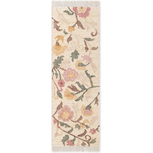 Elle Decoration Кремава ръчно изработена ютена пътека 80x200 cm Roya Violette - Elle Decoration (106259-80x200)