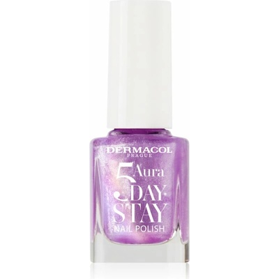 Dermacol 5 Day Stay Aura dlhotrvajúci lak na nechty s perleťovým leskom odtieň 70 Amethyst 11 ml