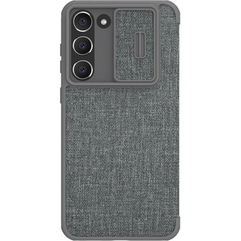Nillkin Калъф с протектор за камера Nillkin Qin Cloth Pro Case за Samsung Galaxy S23 Plus, сив (6902048258648)