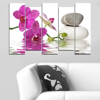 Vivid Home Декоративни панели Vivid Home от 5 части, Цветя, PVC, 110x65 см, 3-та Форма №0561
