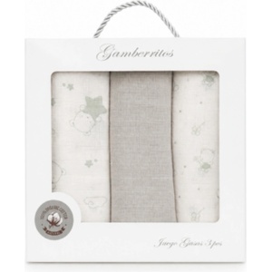Gamberritos Муселинови пелени за бебе Gamberritos - 3 броя, 70 x 70 cm, сиви (108123) - baby
