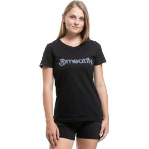 Meatfly дамска тениска Ladies MF Logo Black / Grey Meatfly | Cheren | ЖЕНИ | XS