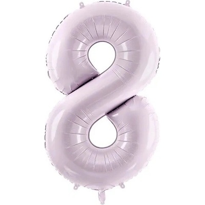 PartyDeco Fóliový balón narozeninové číslo 8 světle fialový 72 cm